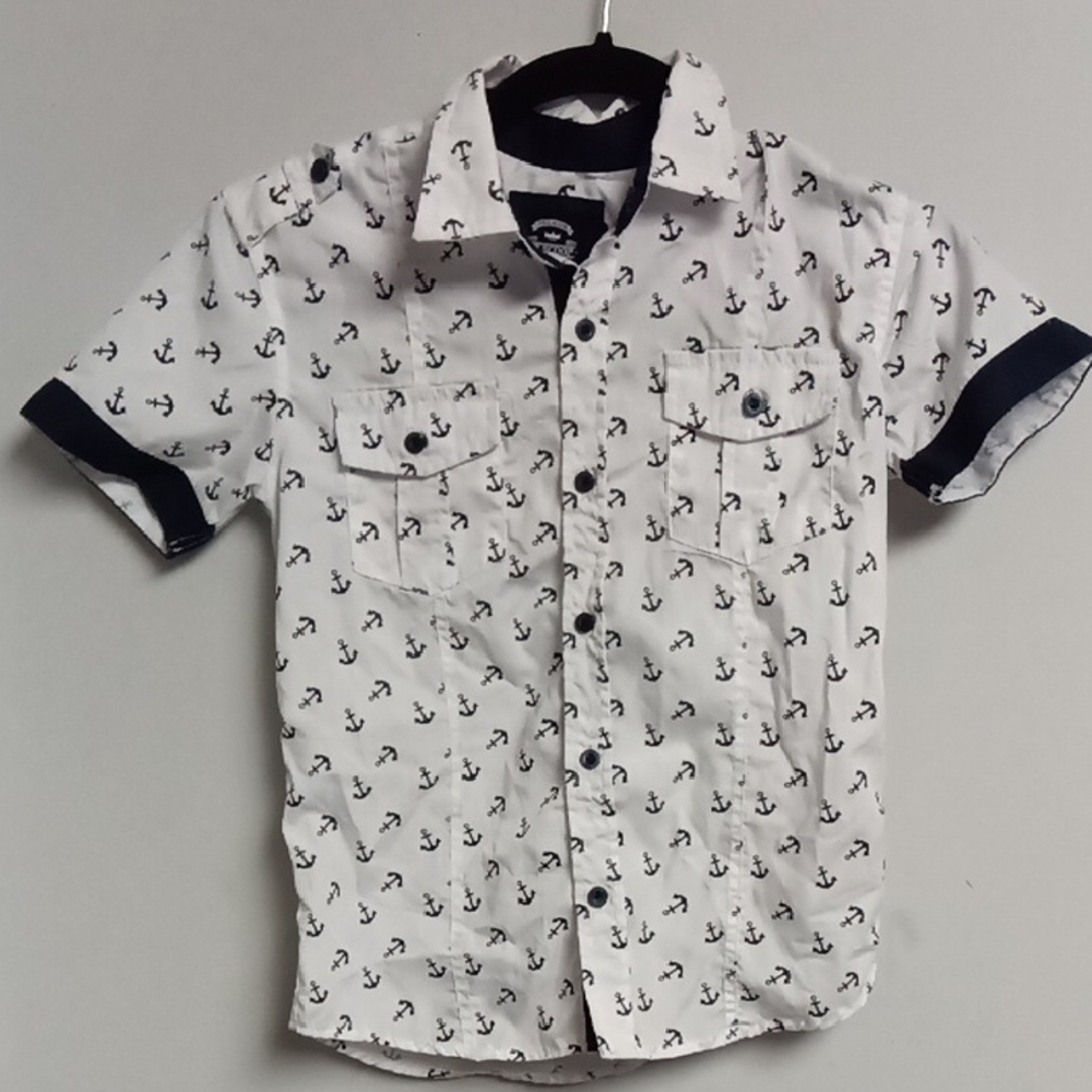 Anchor Print Kids Shirt - White